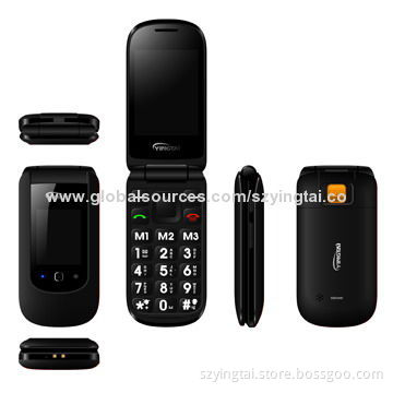 Big Button Flip Senior Mobile Phones, 2.4-inch Main and 1.8-inch External Screens